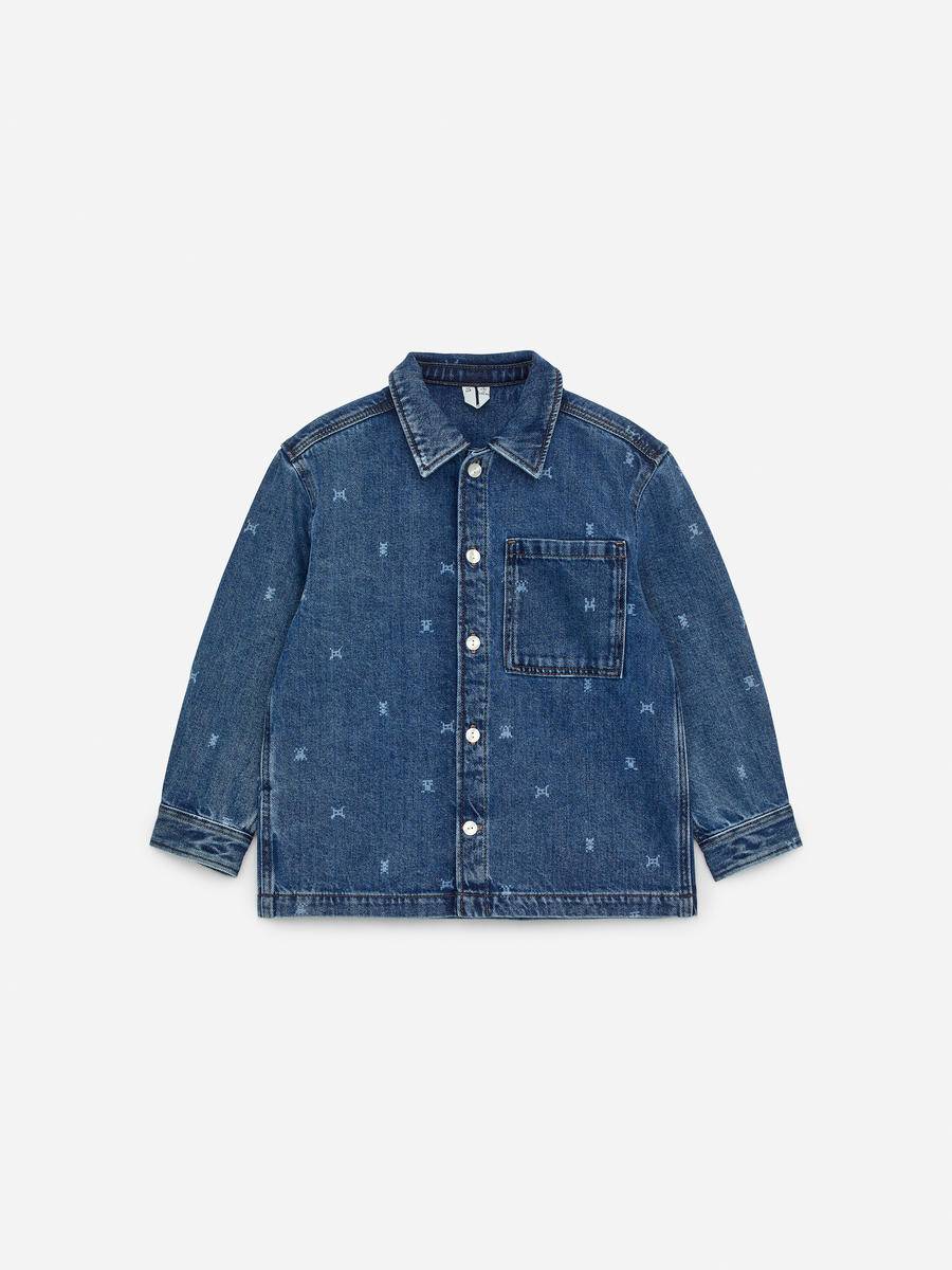 ARKET Mönstrad Skjorta I Denim -Blå, 128
