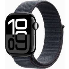 Apple Watch Series 10 Aluminium 42 mm (2024) | GPS + Cellular | jet black | Sportloop | svartlila