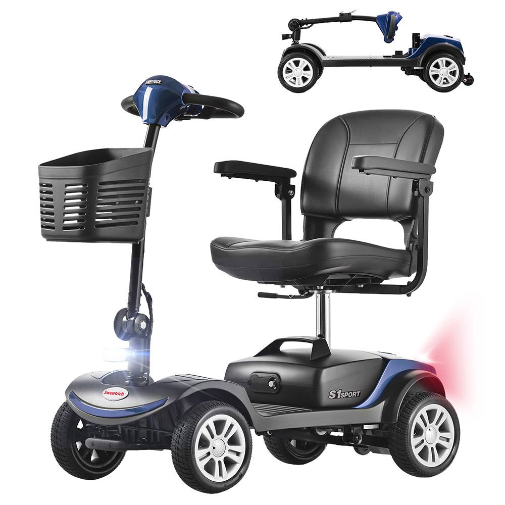 Sweetrich S1 Sport Mobility Scooter, 300W Motor, 24V 12Ah Battery, 8km/h Max Speed, 15km Range - Blue