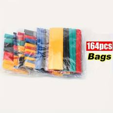 TEMU 164pcs/set Polyolefin Shrinking Assorted Heat Shrink Tube Wire Cable Insulated Sleeving Tubing