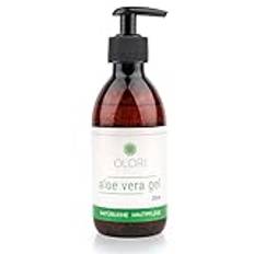 Aloe Vera Gel ekologisk kvalitet 250 ml – kallpressad, dermatest testad, utan dofter och naturlig – Alovera-gel med pumpdispenser som efter sol och solbränna hudvård – fungerar svalkande för hud och