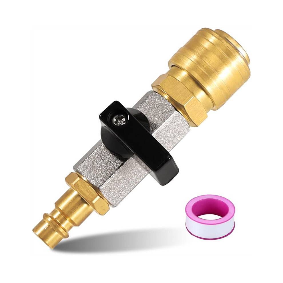 Compressed Air Stopcock, G1/4 Inch Compressed Air Quick Release Coupling, 1/4 Inch Brass Compressed Air Filling Valve