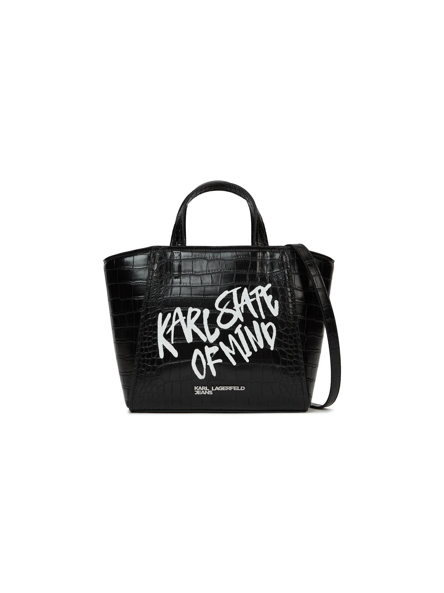 KARL LAGERFELD JEANS Håndtaske  sort / hvid