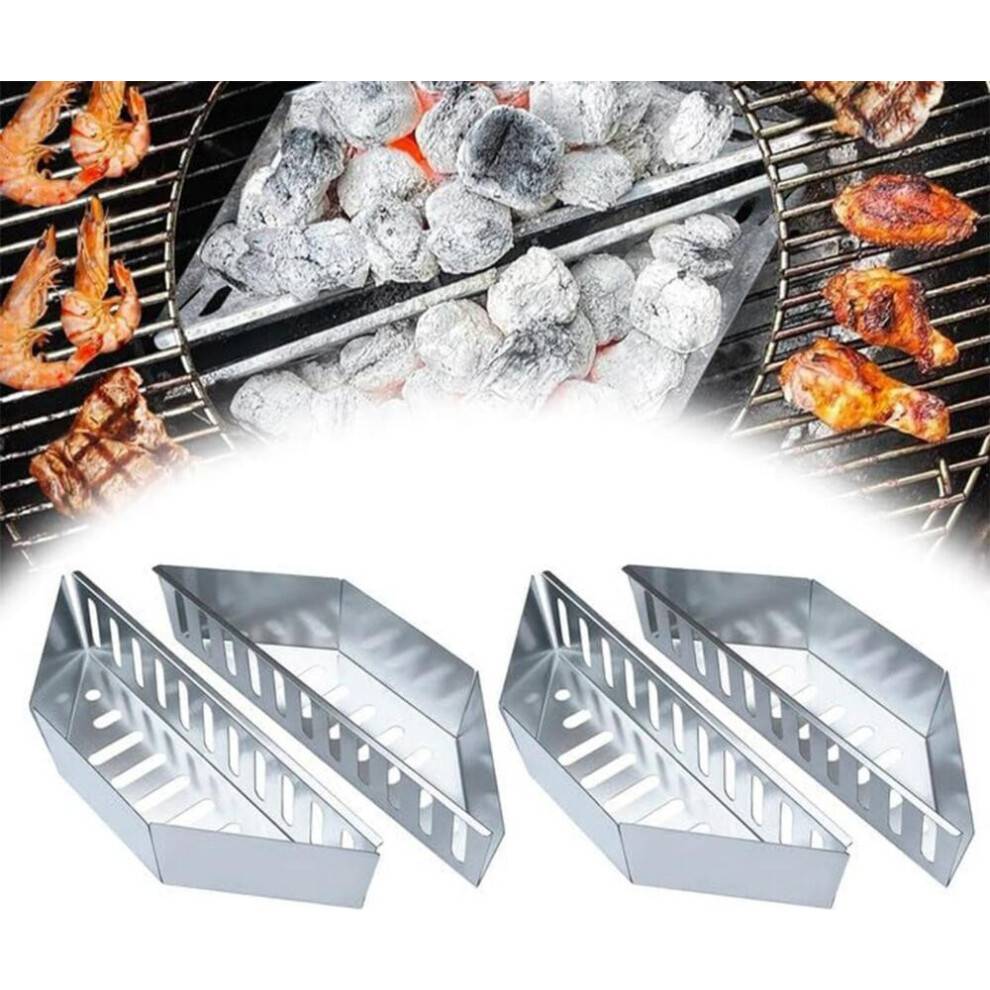 2x Kulkurve i rustfrit stål til 57 cm Weber-kuggegrill, grilltilbehør, kulbakke, kompatibel med Weber 7403 og One Touch, holdbar o