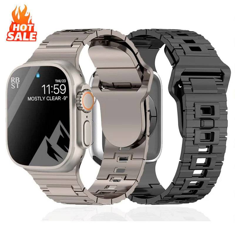 Plating Rubber Strap Titanium Color Bracelet Band for Apple Watch 49mm 46mm 45mm 41mm 44mm 42mm Iwatch Series 11 10 9 8 7 6 5 Se