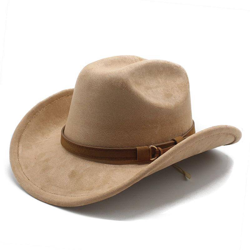 Hatt Herr-, Bredbrättad Mocka Solskydd Solhatt Fållad Ridhatt Prärie Cowboyhatt Presenthatt 56-59cm