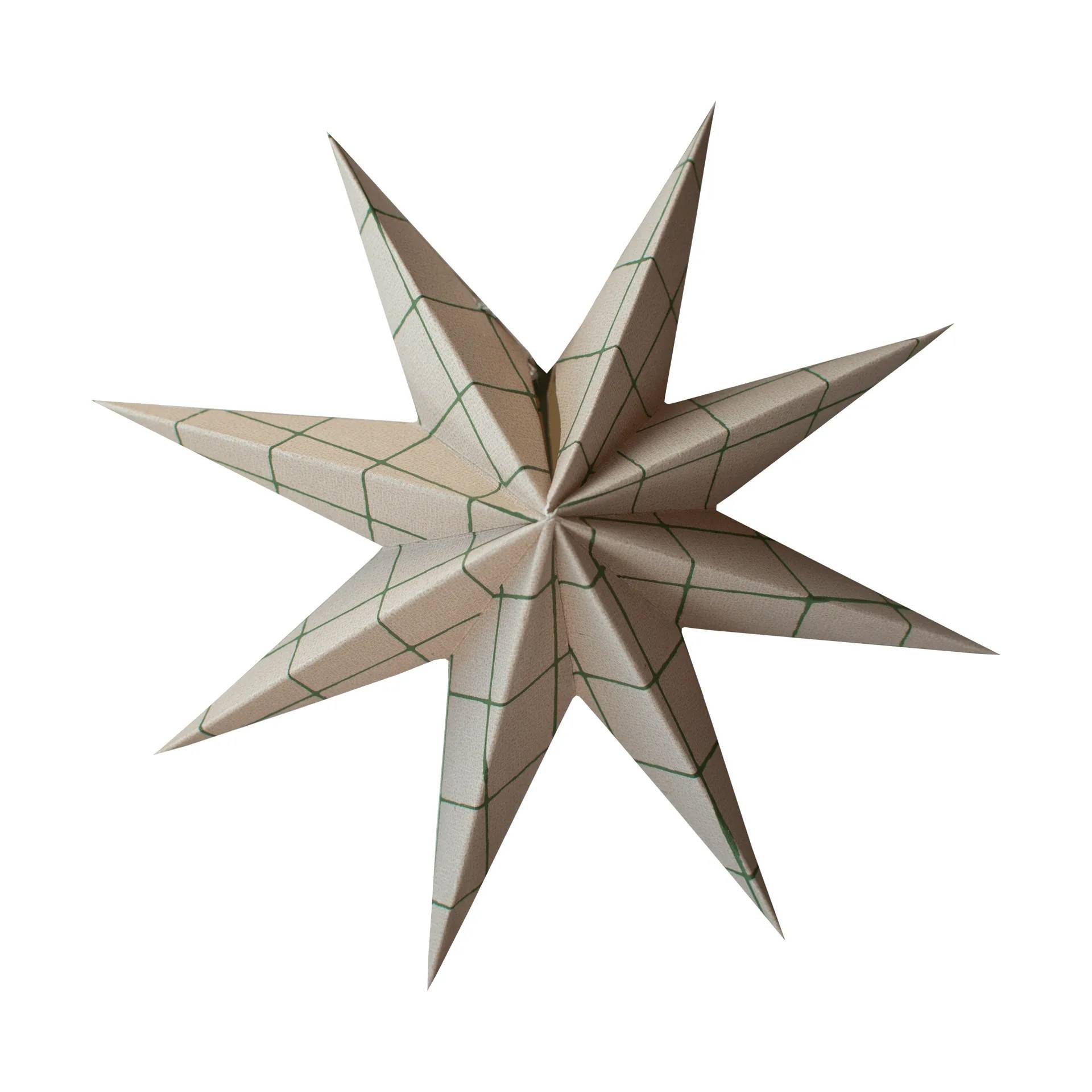 DBKD Paper winter star dekorationshänge Square sand, medium, Ø14 cm