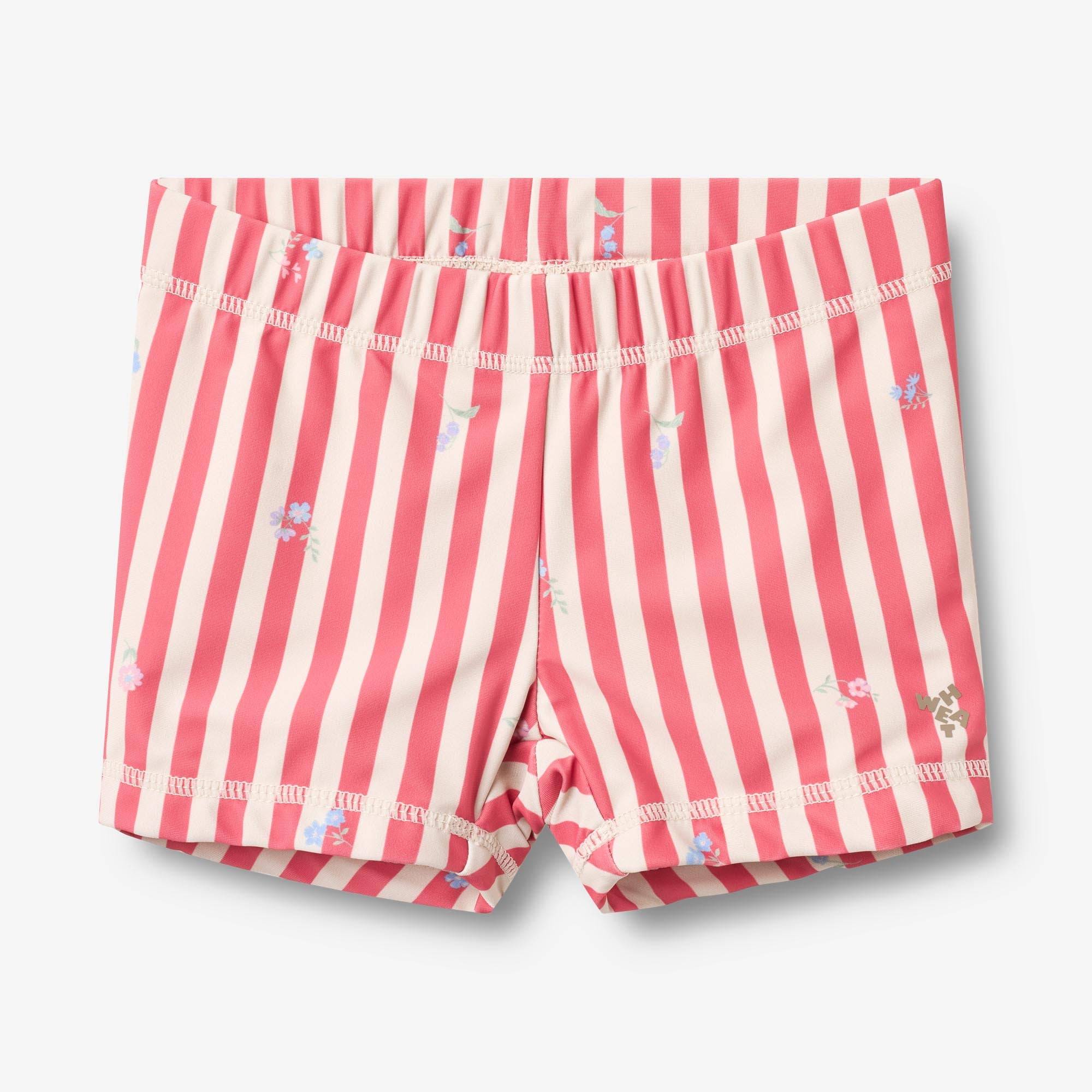 WHEAT® - Badeshorts Niki - red stripe flowers - Str 152.