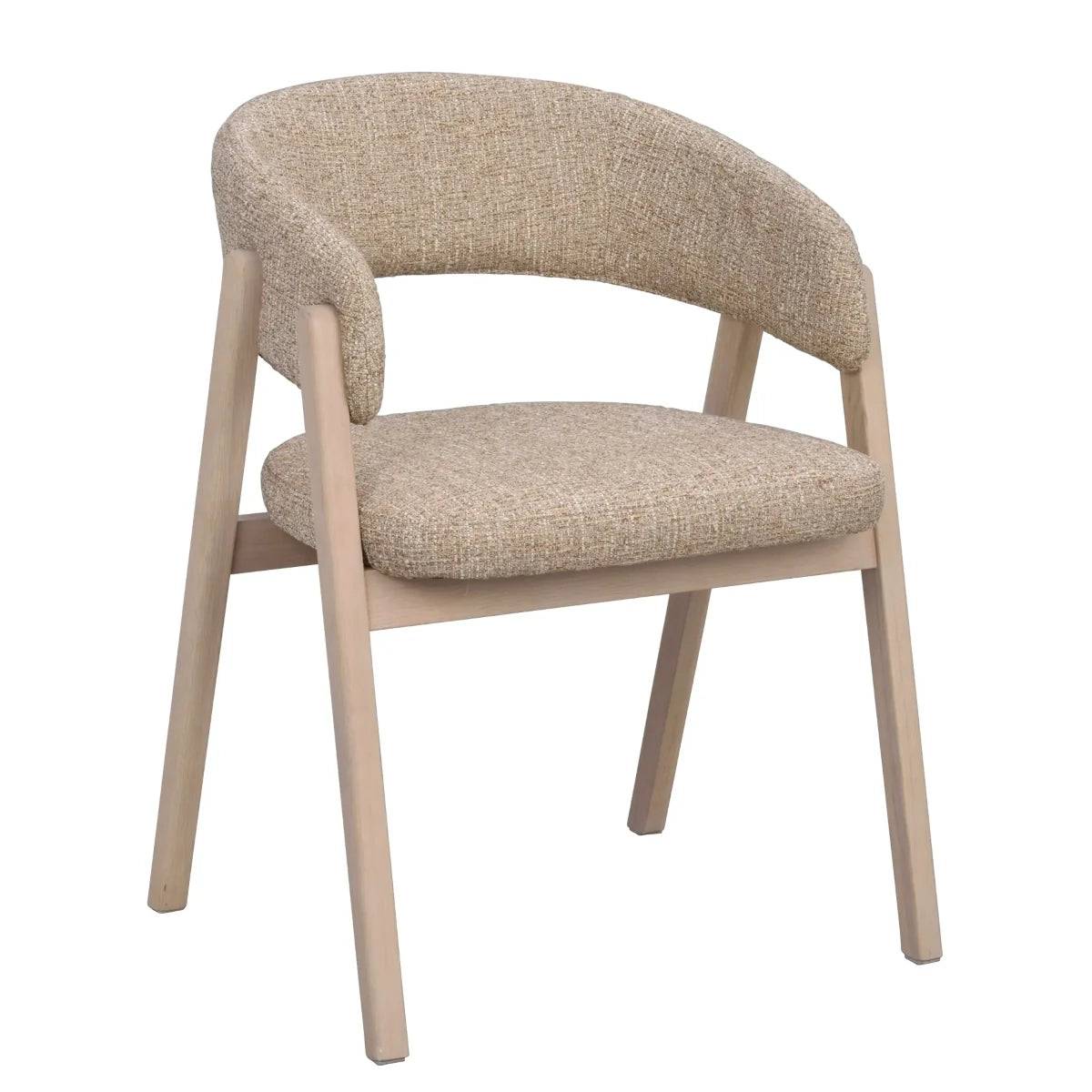 Rowico Home Barnaby spisestuestol - mørk beige / lys eg
