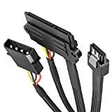 KabelDirekt – 30cm 22-stifts SATA till 4-stifts Molex-strömkabel och 60cm 7-stifts SATA 3-datakabel 6 Gbit/s
