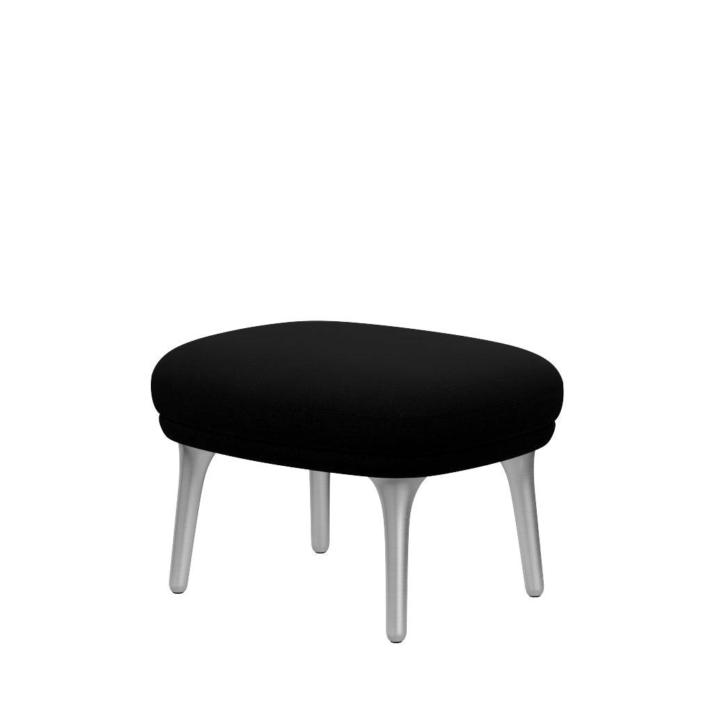 Fri Skammel m. stel i aluminium fra Fritz Hansen Hallingdal - 190 Black - Jacobsen Plus