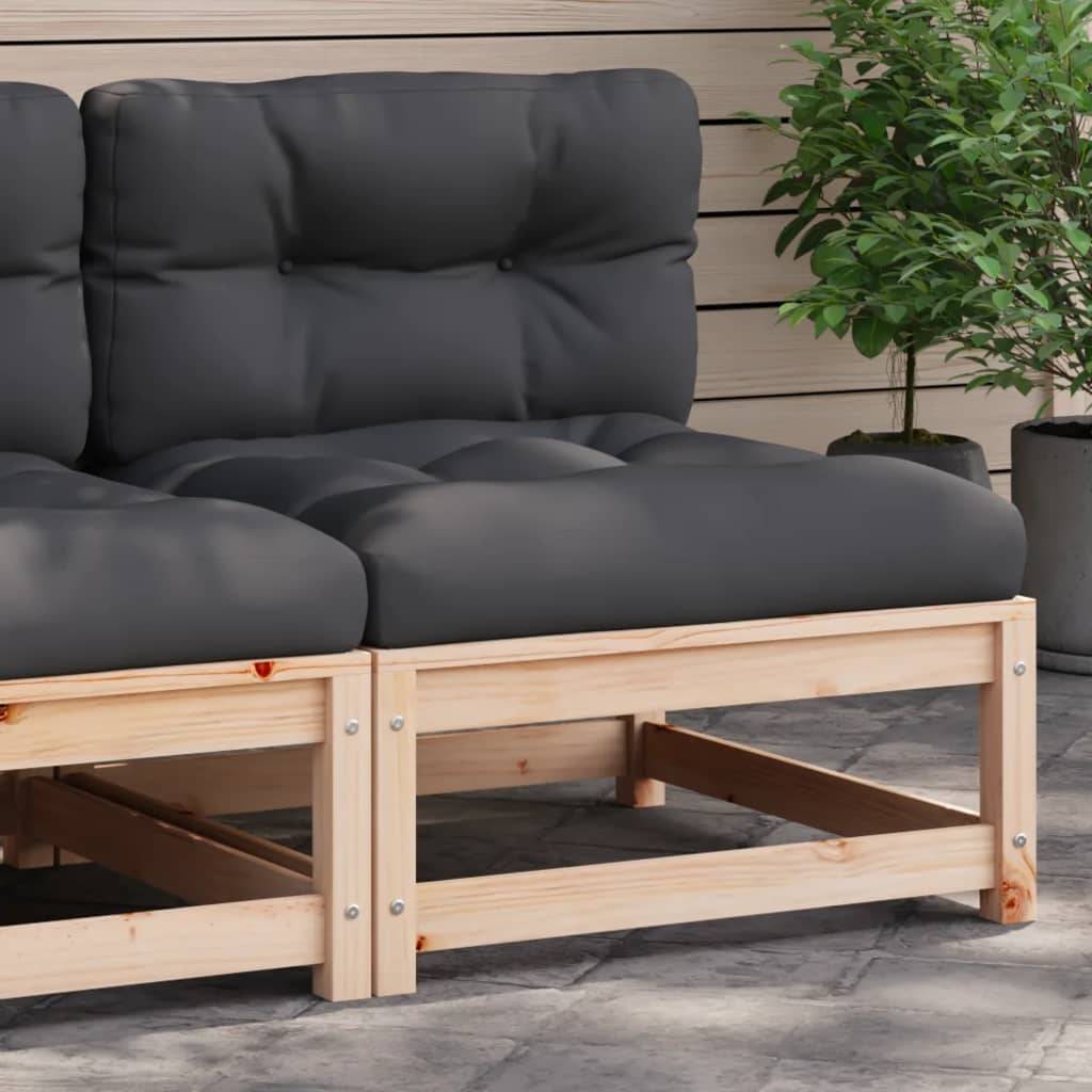Midterdel Til Havesofa M. Hynder Fyrretræ - 1 / Naturfarvet og sort / Stol