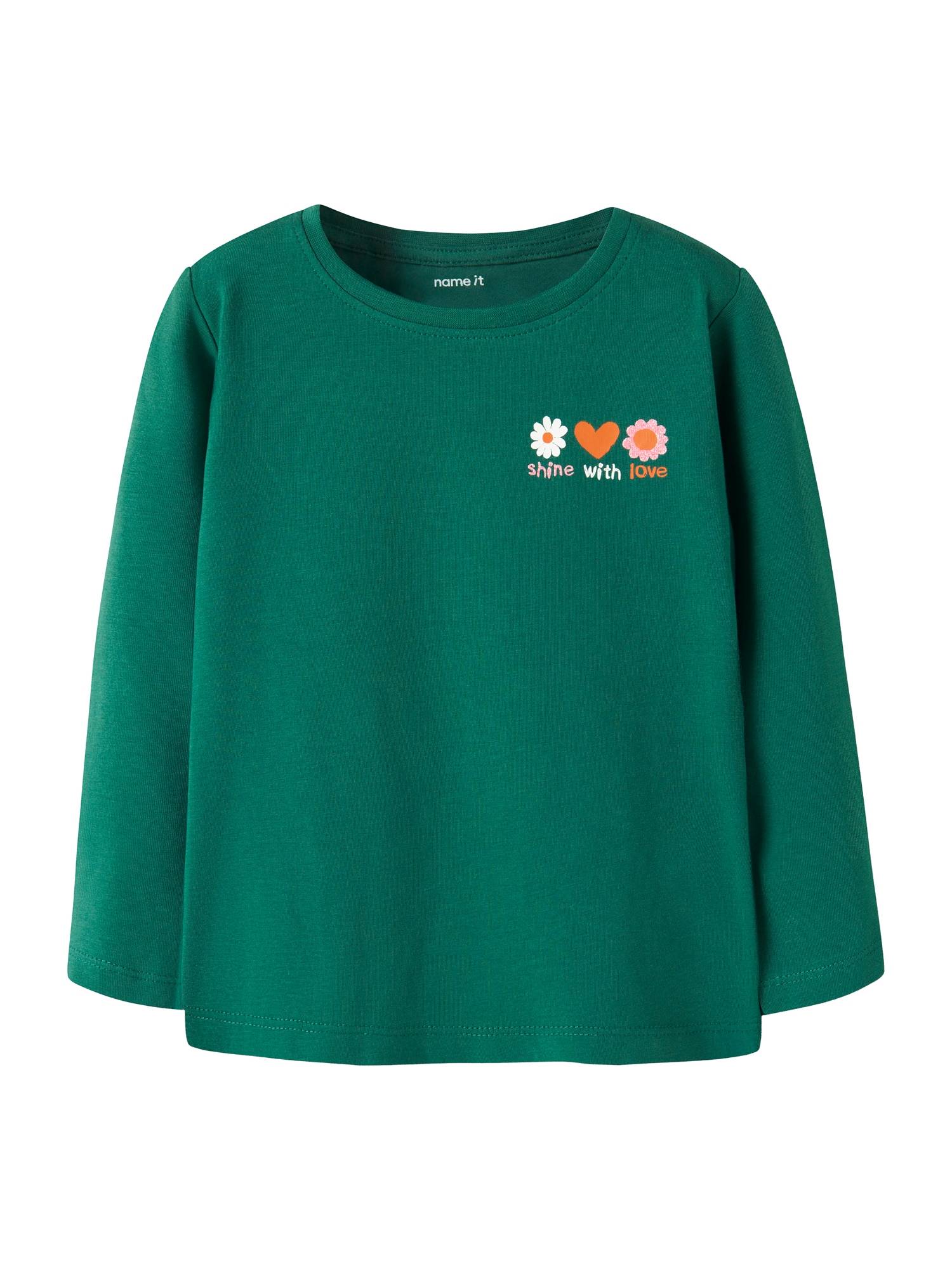 NAME IT T-shirt 'NMFLINLAS' mörkgrön / orange / ljusrosa / vit
