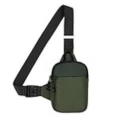Long Keeper Liten mini-crossbodyväska, bröstväska/axelremsväska för män/kvinnor, vattentät mobilväska, för cykling, resor eller utomhussport, Armégrönt