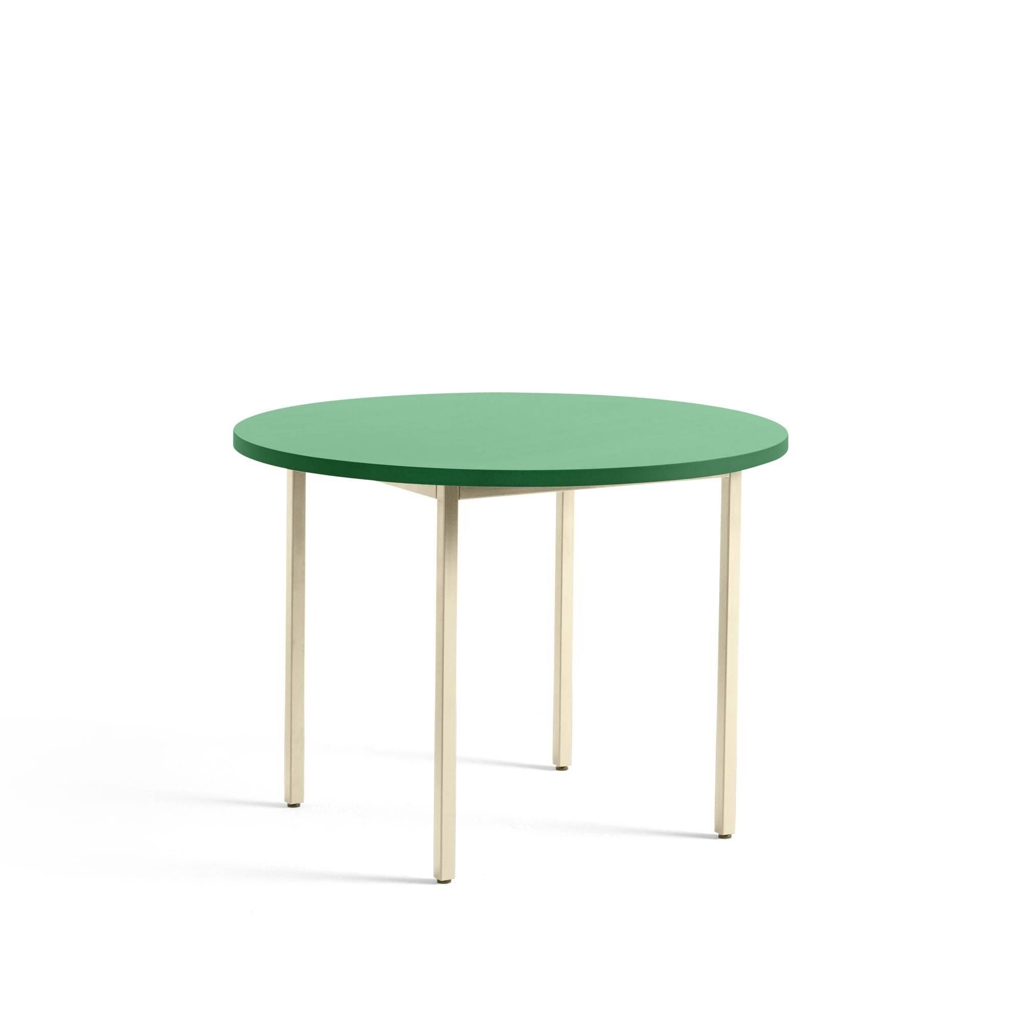 Tvåfärgat Matbord Ø105 Elfenben/Grön Mint - Elfenben / Grön