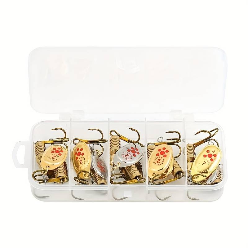 10pcs 6.3cm 7g Spinner Spoon Metal Bait Fishing Lure Sequins Crankbait Spoon Baits For Trout Perch Pike Rotating