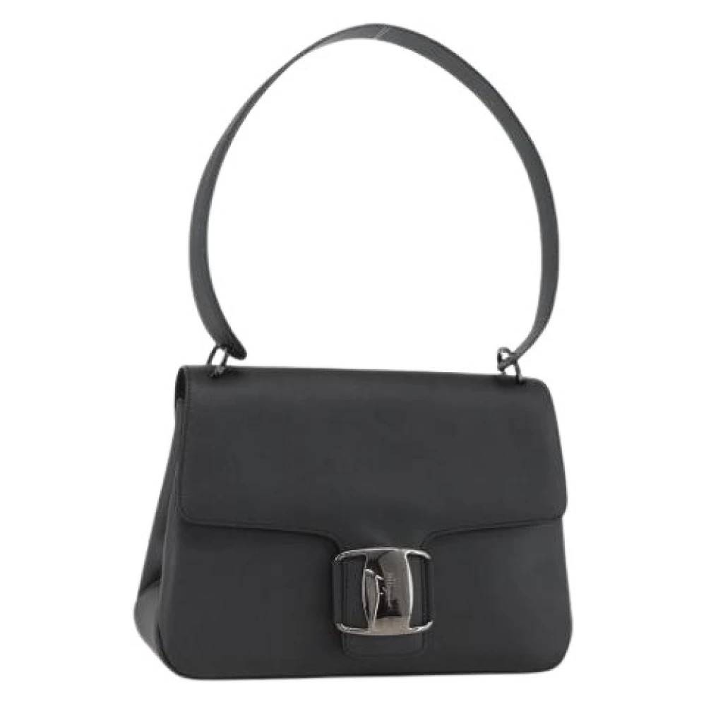 Salvatore Ferragamo Pre-owned Pre-owned PVC Læder Skuldertaske - Vintage - Dame - Sort - ONE SIZE - Uld