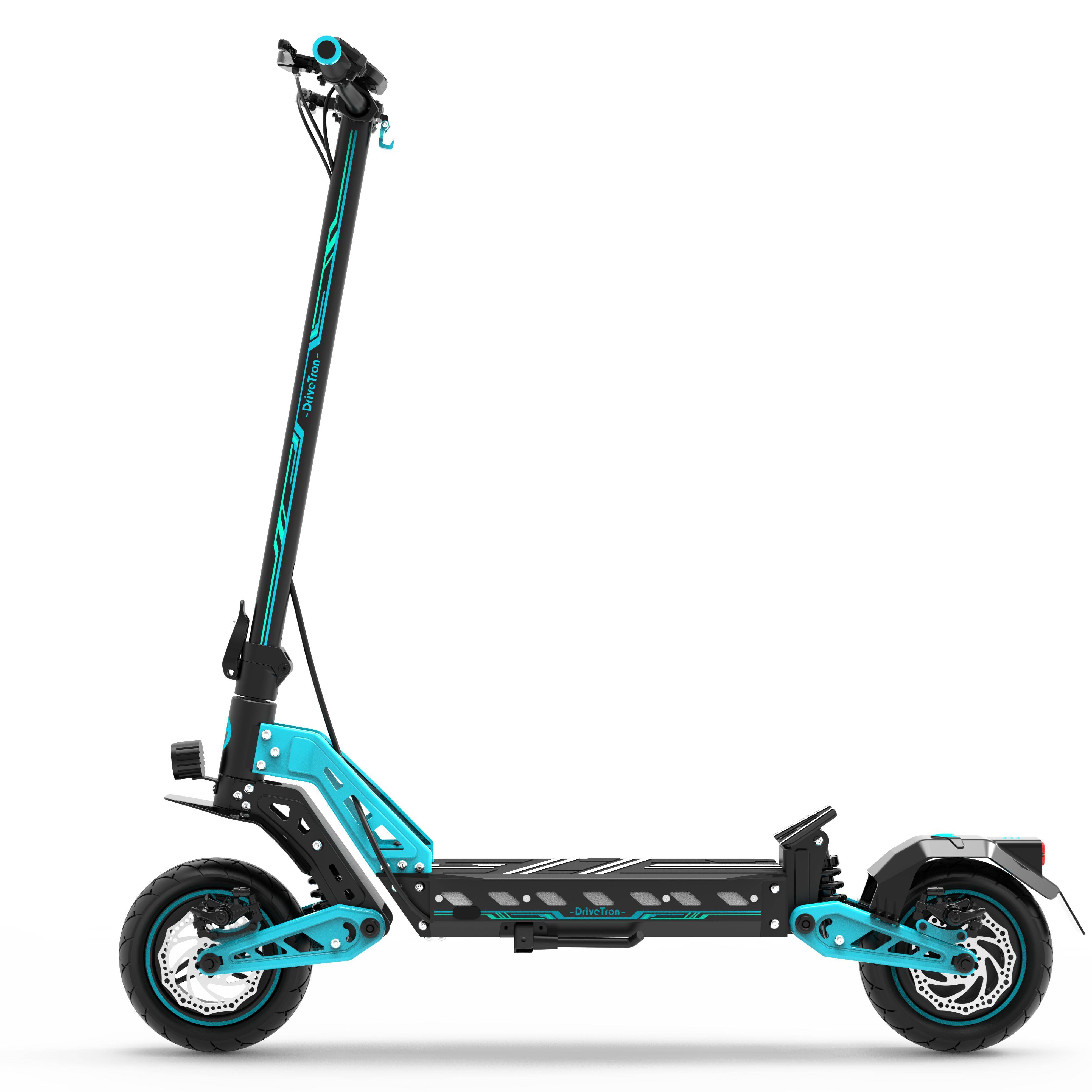 DriveTron DT10 Elektrisk Skoter För Vuxen 1400W Effektmotor 48V15.6 AH Batteri 10 Tum Vikbar E-Skoter Off-road Elektriska Skotrar svart.