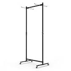 Yoga Mat Stand Large Capacity Mat Holder Stand, Hanging Floor Rolling Mat Cart on Wheels, Gym/Workout Room Mat Storage Rack, Commercial Metal Storage Cart, Hold 40 Mats,Black