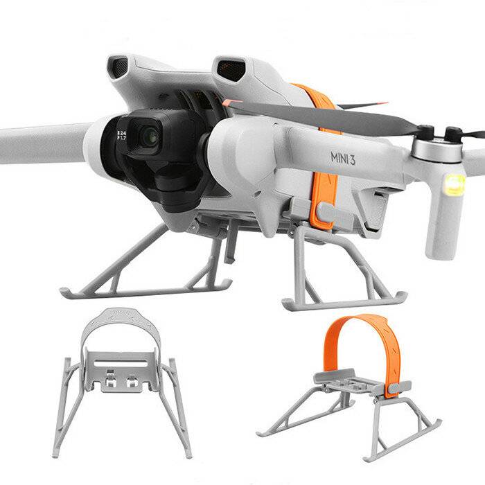 BRDRC Förlängd Höjdhöjd Landningsstöd med Propeller Stabiliseringsbladshållare Fixator Props Strap Protector för DJI Min