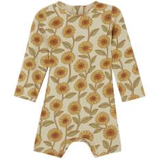 Buddy & Hope Billie Mønstret UV-dragt Med Solsikker Cremefarvet 98/104 cm  Gul  98/104 cm  Unisex