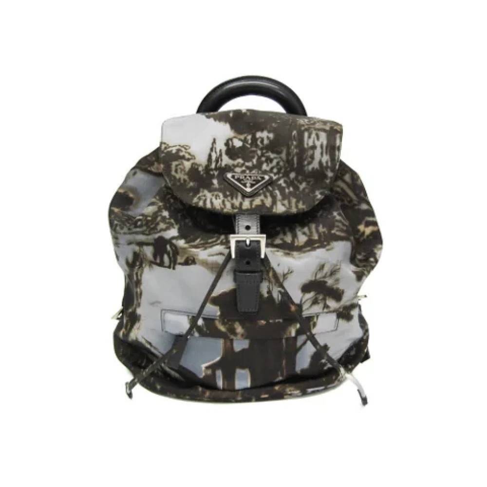 Prada Vintage Pre-owned nylon skuldertasker - Vintage - Dame - Grå - ONE SIZE - Uld
