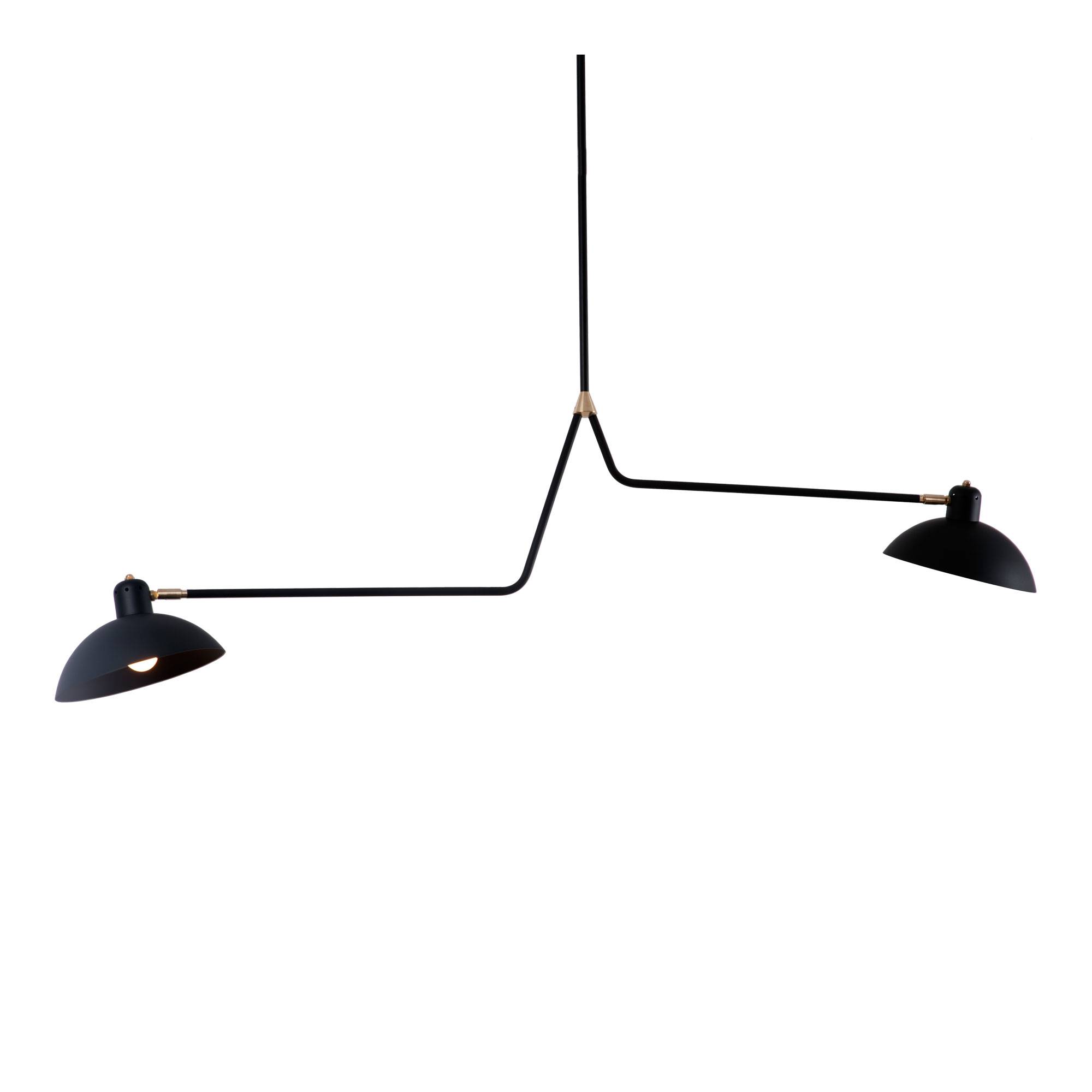Lambert & Fils - Waldorf Suspension Double, 1372, Black shade, Graphite hardware - Pendellampor - Svart