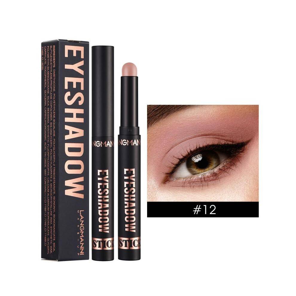 (Matches the image, 19#) 8 Colors Eyeshadow Stick Pearly Glitter Matte Finish Natural Long Lasting Waterproof Eye Makeup Set