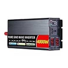 Pure Sine Wave Inverter 12V DC Till AC 2500W 3000W 4000W 6000W Bärbar Strömförsörjning Spänningsomvandlare Bil Solar Inverter (Color : 12V 4000W)