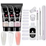 Poly Nail Gel Kit, Poly Extension Gel Nail Kit,Bärbar UV -lampgelmanikyr | Nagelförlängningstillbehör, nageluppsättning, långvarig poly naglar full set för snabb förlängning