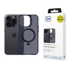 3mk Smoke Case Mag&Stand til Apple iPhone 15 pro - sort