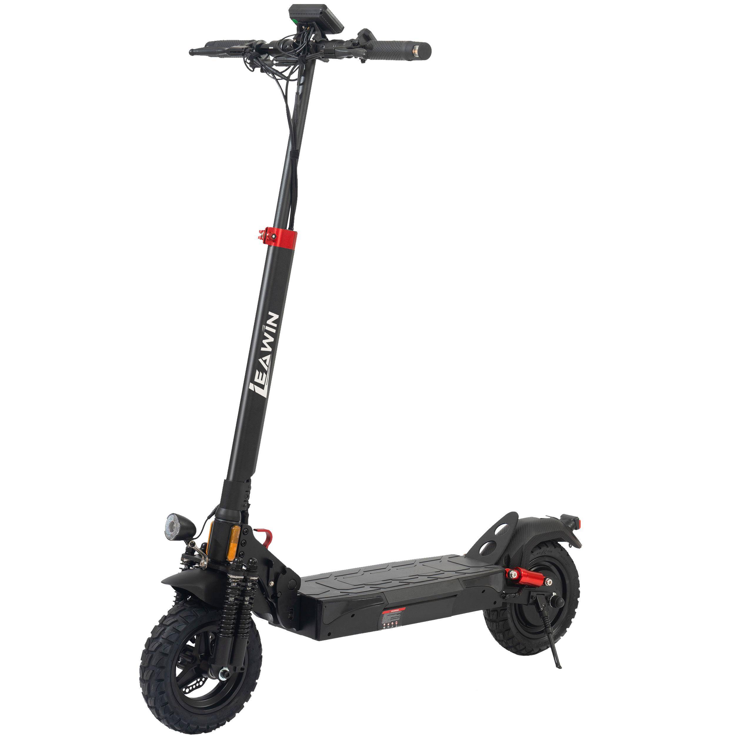 Vuxen hopfällbar elsparkcykel LEAWIN T4 med ABE-certifikat 500W motor 48V12,5AH batteri 10 tum terrängdäck Stadspendling Elsparkcykel