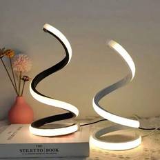 1 st hjärtformad LED-skrivbordslampa, USB-driven färgväxlande lampa med metallbas och plastmaterial, knappströmbrytare, för inomhusbruk i sovrum, arbe - Multifärgad (Ormlampa svart,Hjärta Nattlampa,Spotlight vit,Spirallampa svart,Spirallampa vit)