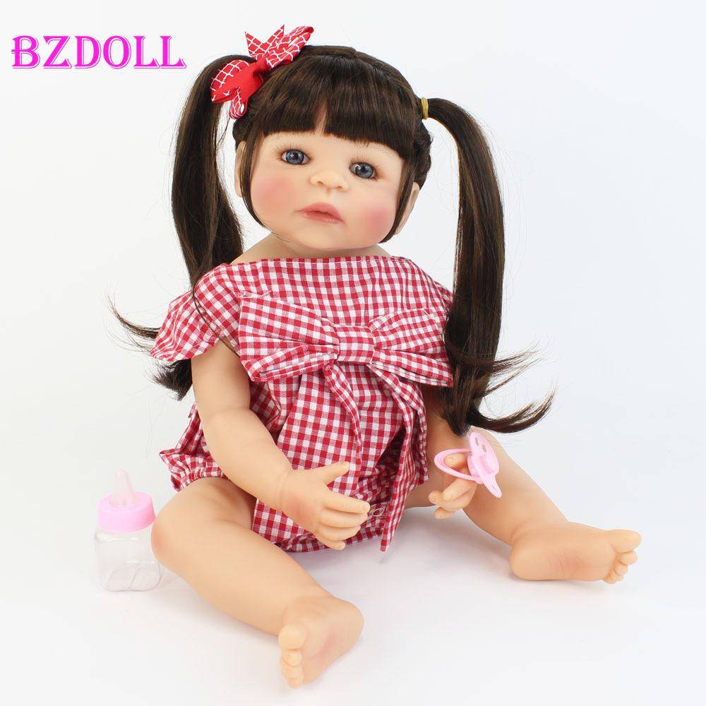 BZDOLL 55 cm hel silikon Bebe Reborn Doll Naturtrogen mjuk vinyl Princess Unicorn Babies Girl Bada leksak Barn Födelsedagspresent Doll-8