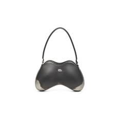 Double-D-Rigid shoulder bag in brushed PU