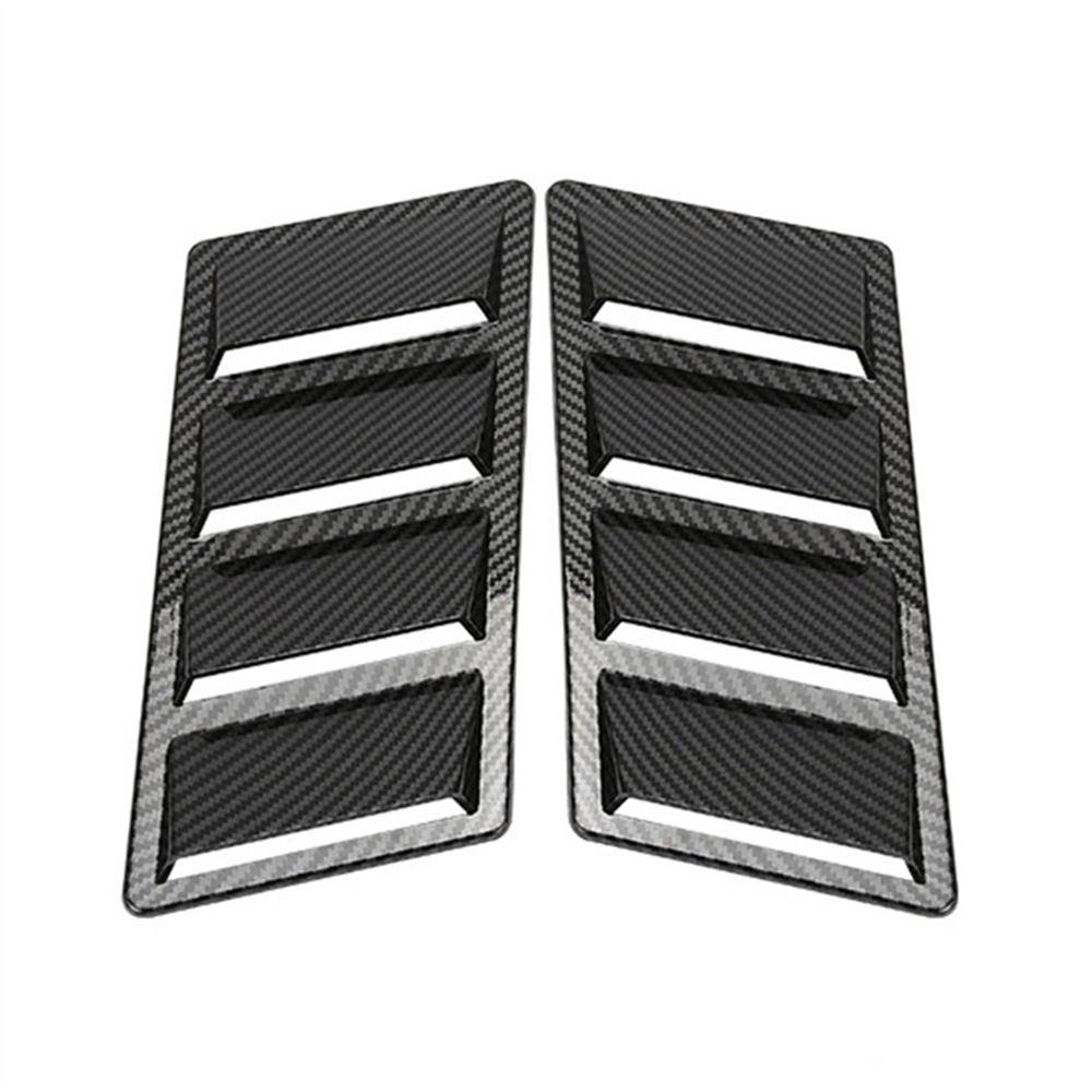 Par Kolfiberlook Bil Främre Motorhuvsventiler Huv Skärm Luftflöde Insug Dekor black
