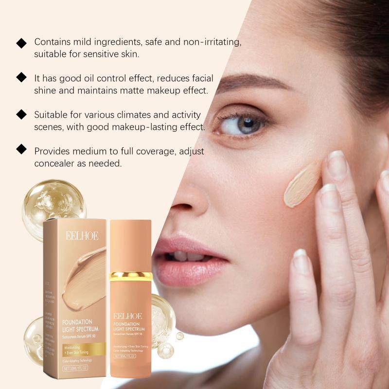 4-i-1 Färgförändrande Foundation Flytande Med SPF 50 - Återfuktande Medium Full Täckning Concealer Daglig Vattentät & Svettresistent beige