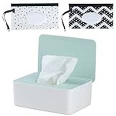 2 stycken babyvåtservetter, set och 1 st. babyvåtservettslåda, våtservetter, återanvändbara våtservetter, dispenserpåse