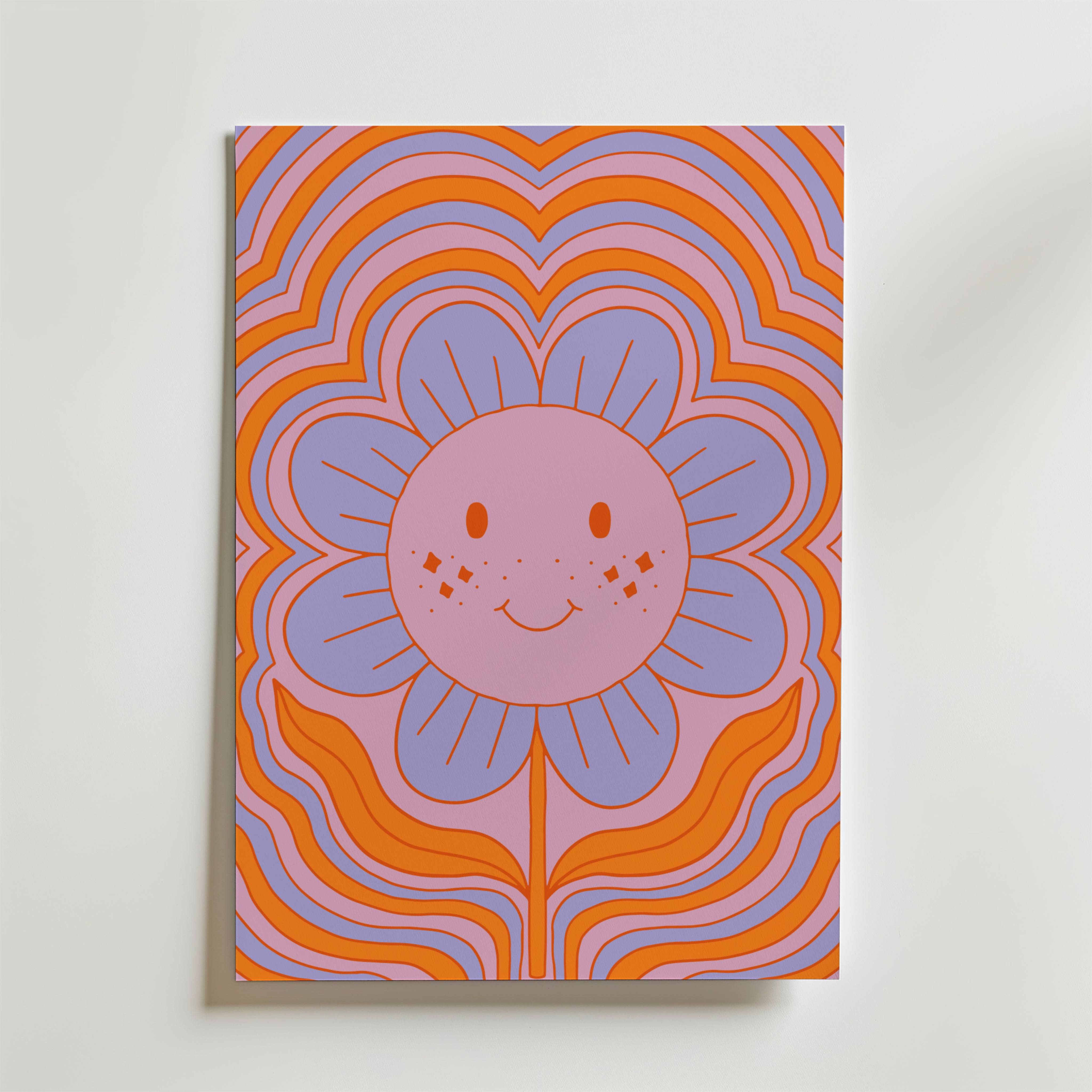 Smiling Flower Poster - Premium Canvas 100x140 cm