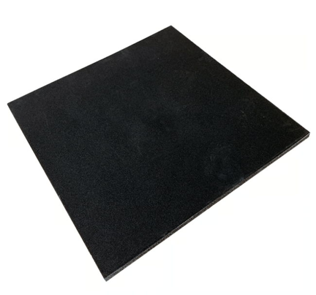 FitNord Gymgolv, gummi 1m x 1m x 30mm, svart