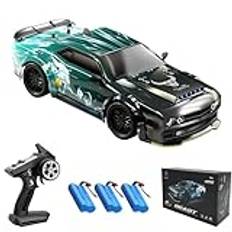 Teeggi Fjärrstyrd bil, 1:16 kolborste motor med LED-ljus, 2,4 GHz 40 km/h RC hög hastighet drift racerbil, 4WD RC terrängfordon, 3 batterier (SG216 PRO)