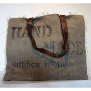 Canvas Shopping Bag m/ læder