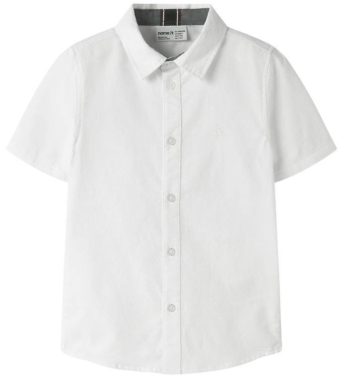 Name It Skjorte - Noos - NkmNewsa - Bright White - Name It - 9-10 år (134-140) - Skjorte K/Æ