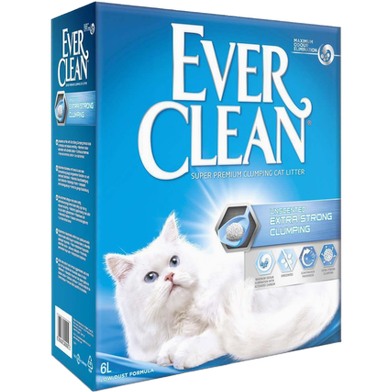 Ever Clean Extra Strong Unscented - Kattsand 52 x 10 L (Halvpall)