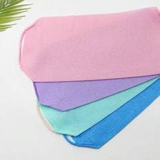 Lång exfolierande ryggskrubbande luffa med handtag lämplig för dusch, lång dragbar handduk med elastisk dragsko i nylon förtjockad stark ryggskrubband - Multifärgad