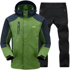 and Wind Outdoor Top and Bottom Mountain Waterproof Commuting to Mountain Rain Rain Water Repellent [Benkke] [Rain Resistant] Jacket, Set, Men's,
