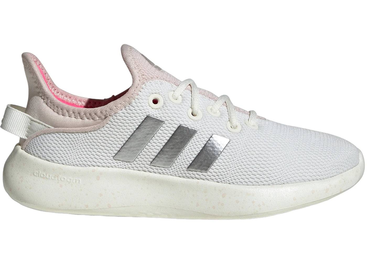 adidas Cloudfoam Pure Sportswear Off White Silver Metallic Putty Mauve (GS) - UK 12.5K