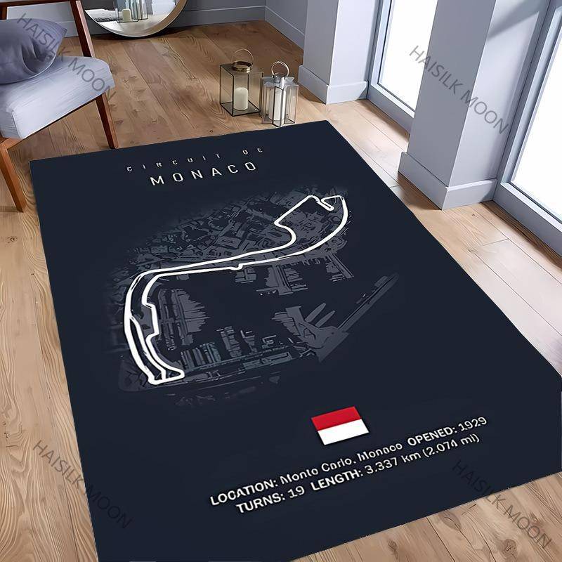 Race Track Circuit Design Carpet Mat Rug - Bahrain Monaco Nürburgring Motorsport Home Decoration Bedroom Decor Home Carpet 30x50cm