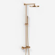 Semplice SRL10 - Termostatsæt. XL Rain DeLux Ø24 m/EasyClean. PVD Børstet Kobber
