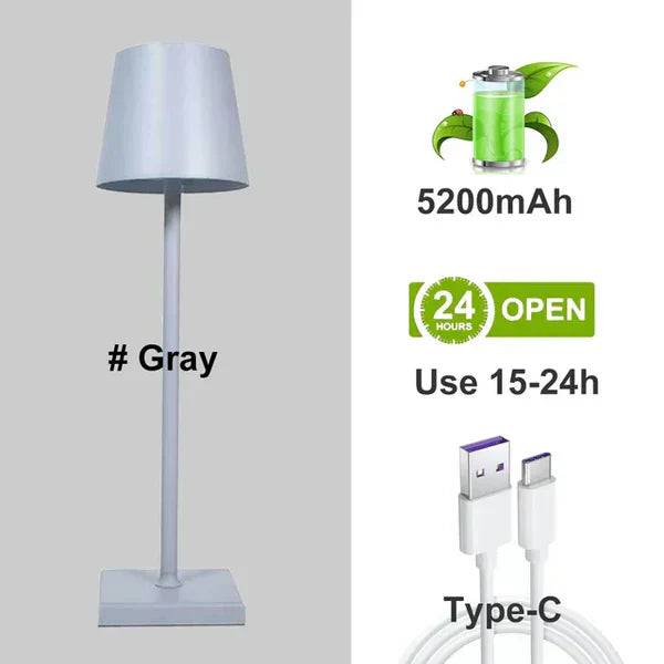 LumiNova – Justerbar Aluminium Bordslampa för Hemmet - Grå